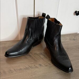 Joe Sanchez - 38/7.5 - Black Western Booties - Leather Upper